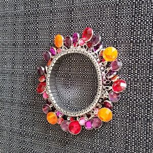 Multi-coloured dangly bracelet